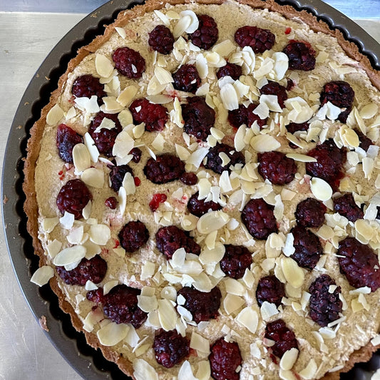 Mulberry Tart with Brown Butter Frangipane