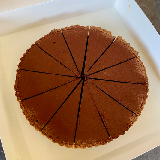 Caramel & Chocolate Mousse Tart with Almond Crust